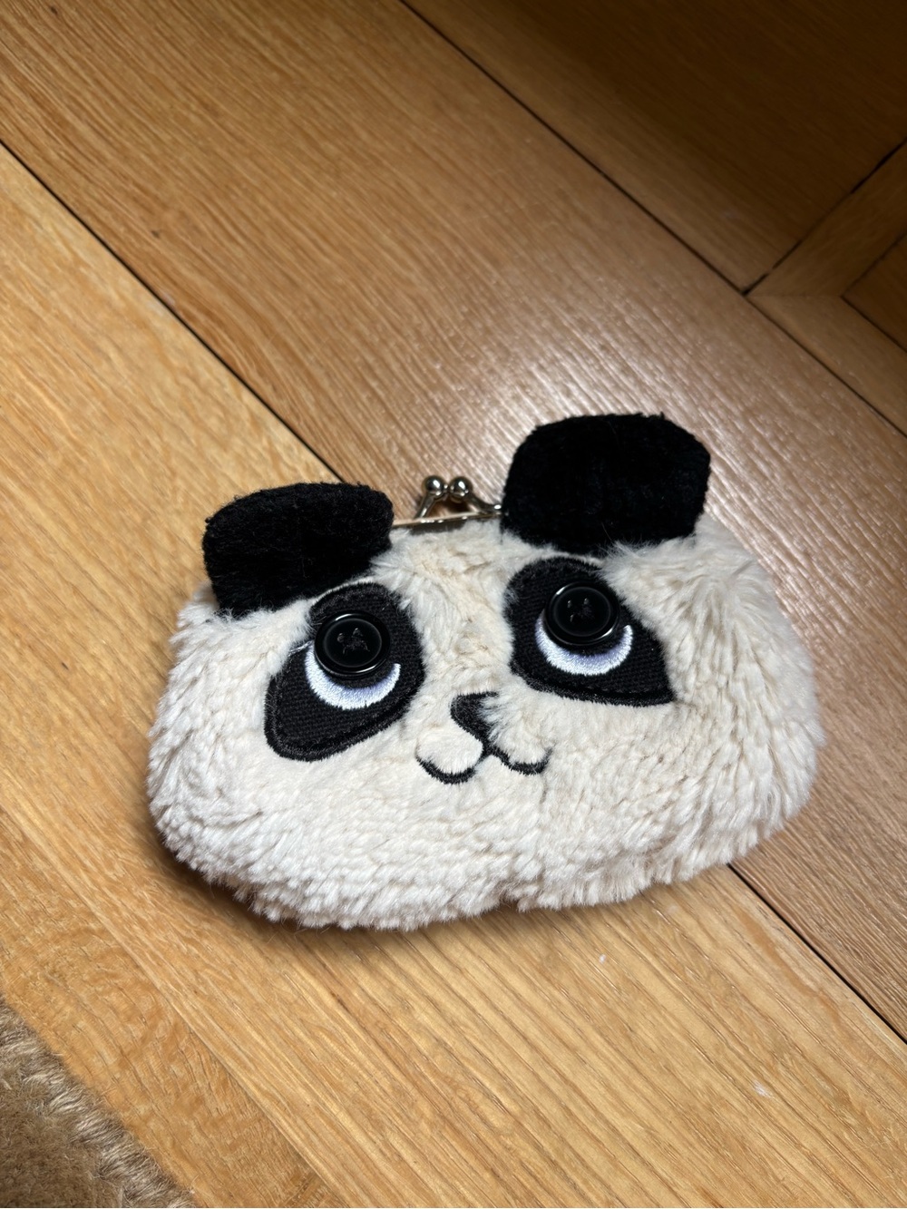 Claire's Plush Panda Coin Purse - White & Black
